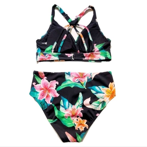 NEXT 2pc Women's M Keoki Palms 25 min Sports Bra Swim Top + High Rise Bikini NWT - Picture 14 of 16